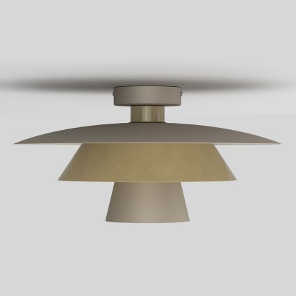 Loftlampe PLATO 1xE27/15W/230V Ø 32 cm beige/guld