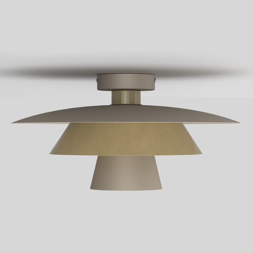 Loftlampe PLATO 1xE27/15W/230V Ø 32 cm beige/guld