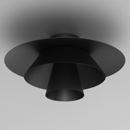 Loftlampe PLATO 1xE27/15W/230V Ø 32 cm sort