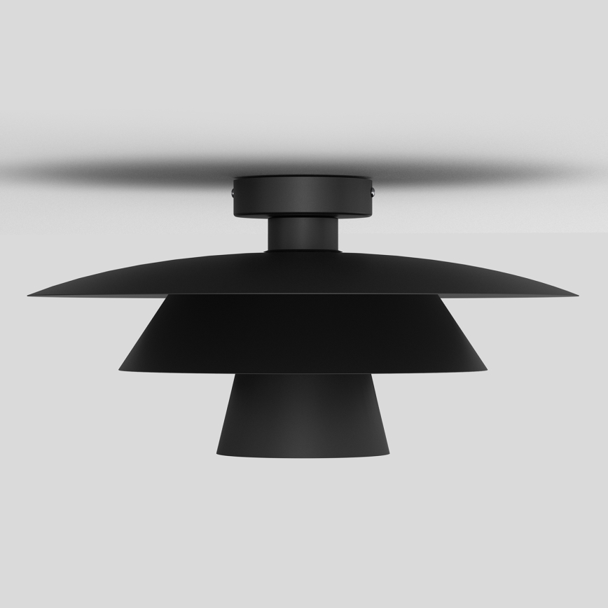 Loftlampe PLATO 1xE27/15W/230V Ø 32 cm sort