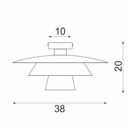 Loftlampe PLATO 1xE27/15W/230V Ø 32 cm sort