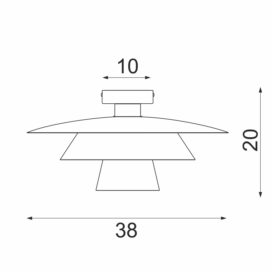 Loftlampe PLATO 1xE27/15W/230V Ø 32 cm sort