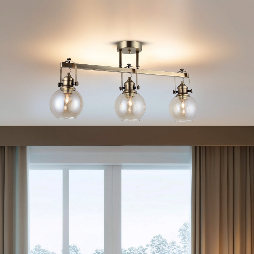 Loftlampe POLINO 3xE27/40W/230V – bronzefarvet