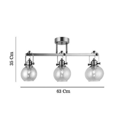 Loftlampe POLINO 3xE27/40W/230V – bronzefarvet