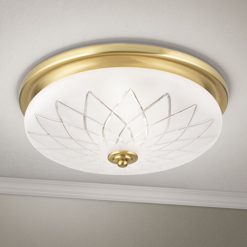 Loftlampe PORTO 2xE27/40W/230V diameter 37 cm guldfarvet