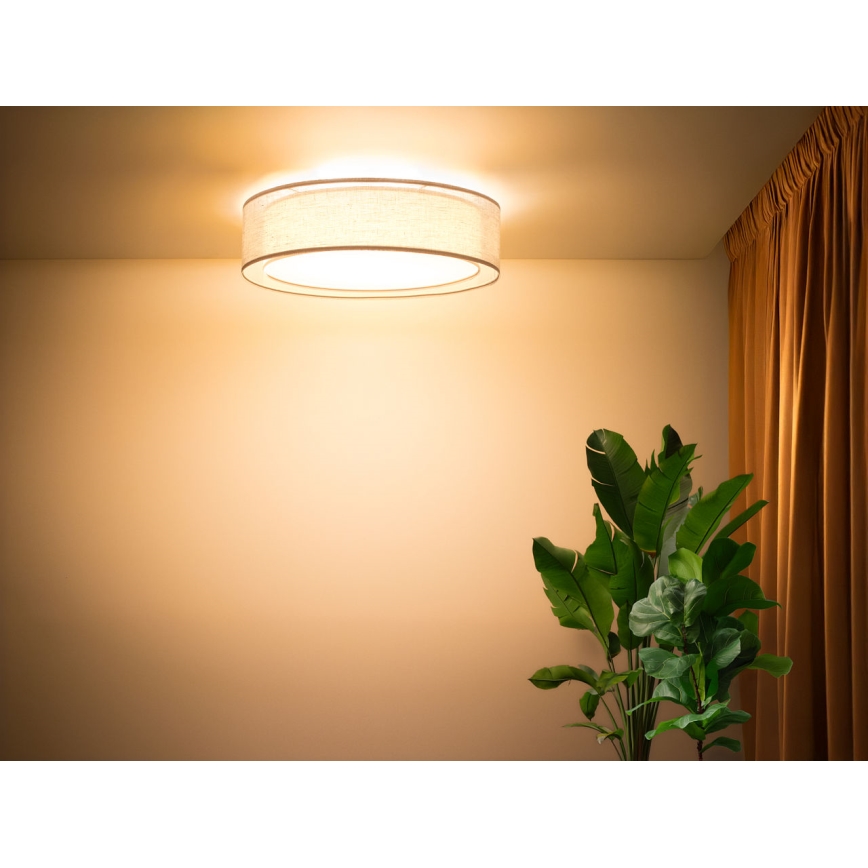 Loftlampe PURO 2xE27/40W/230V, diameter 50 cm, beige