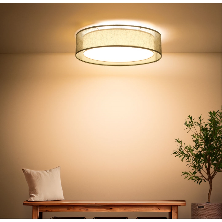 Loftlampe PURO 2xE27/40W/230V Ø 60 cm grøn