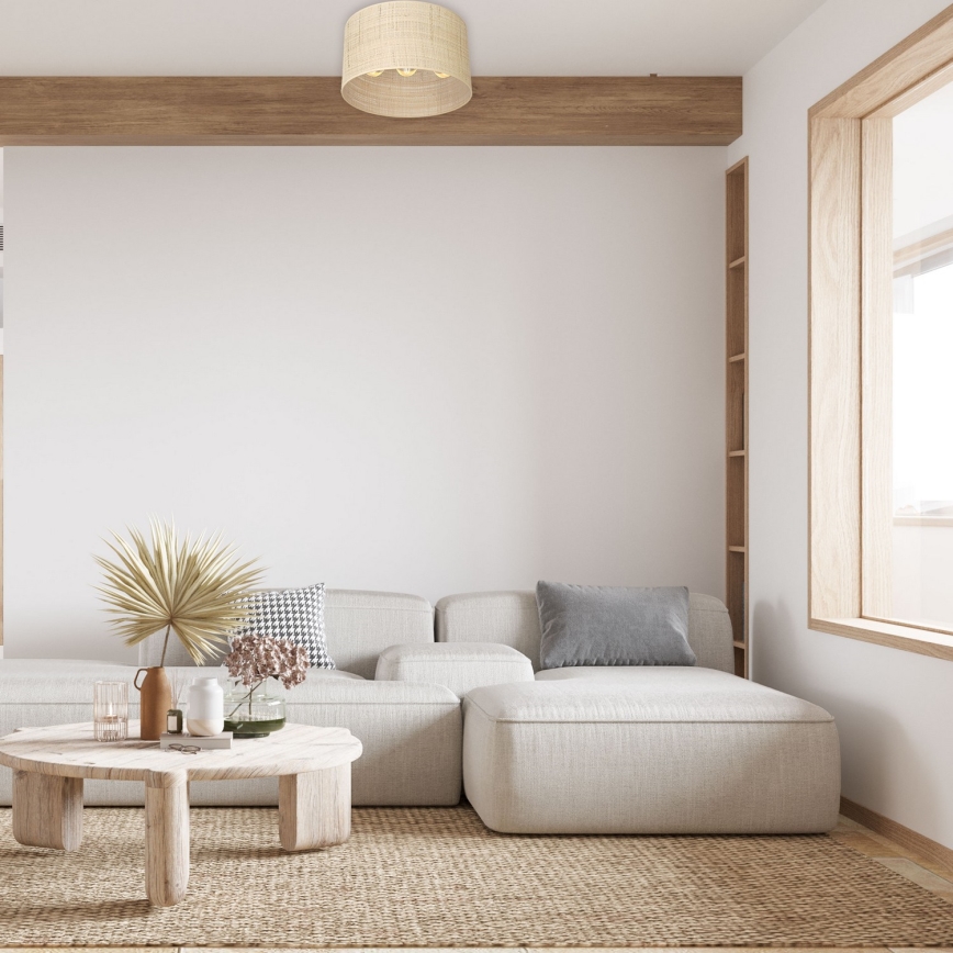 Loftlampe RATTAN 3xE27/60W/230V rattan