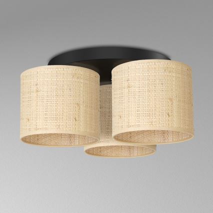 Loftlampe RATTAN 3xE27/60W/230V Rattan