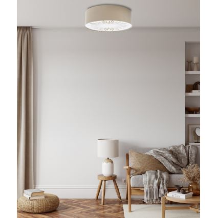 Loftlampe RAYS 2xE27/60W/230V diameter 40 cm beige