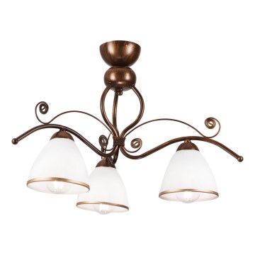 Loftlampe RETRO 3xE27/60W/230V bronzefarvet patina