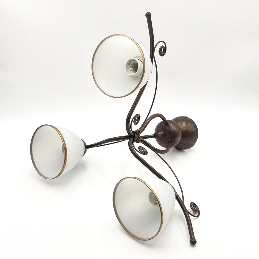Loftlampe RETRO 3xE27/60W/230V bronzefarvet patina