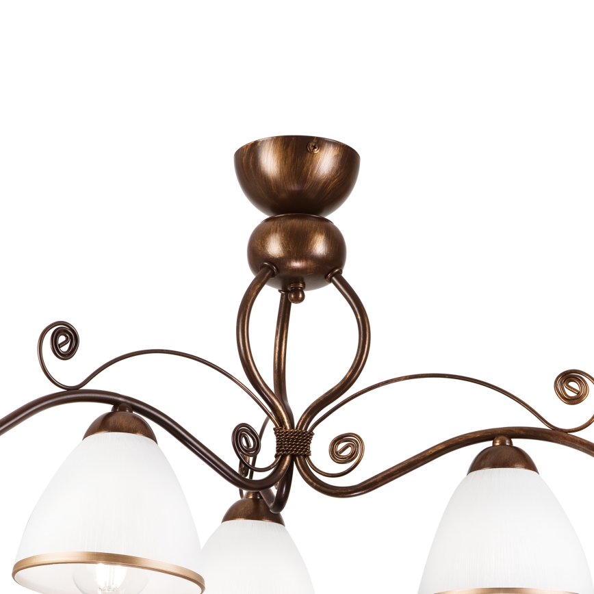 Loftlampe RETRO 3xE27/60W/230V bronzefarvet patina