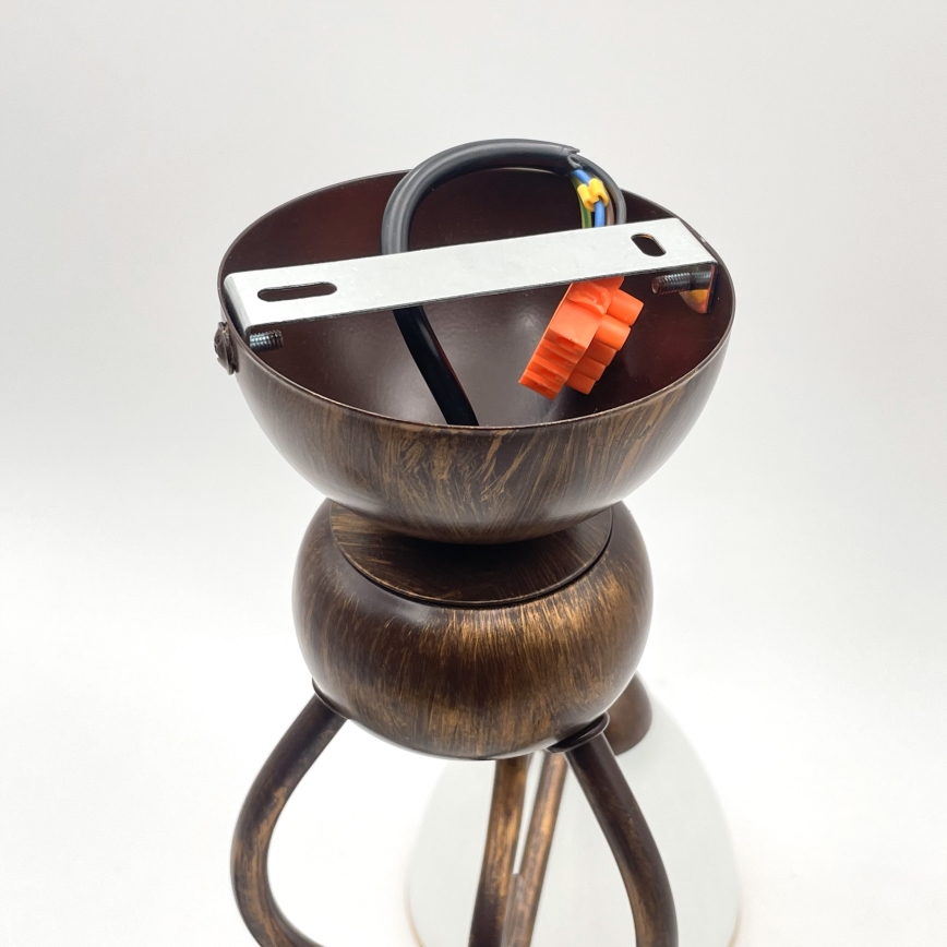 Loftlampe RETRO 3xE27/60W/230V bronzefarvet patina