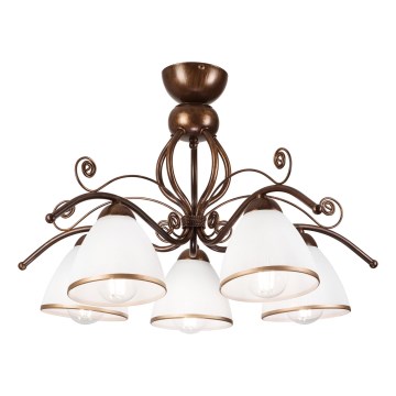 Loftlampe RETRO 5xE27/60W/230V bronzefarvet patina