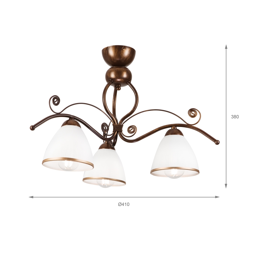 Loftlampe RETRO 5xE27/60W/230V bronzefarvet patina