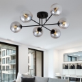 Loftlampe ROMA 6xE14/10W/230V sort/røgfarvet
