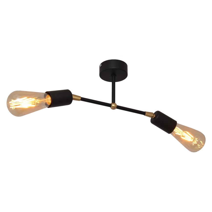 Loftlampe ROSETTE 2xE27/15W/230V sort/gylden
