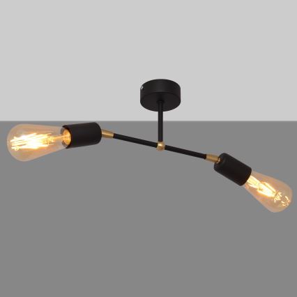 Loftlampe ROSETTE 2xE27/15W/230V sort/gylden