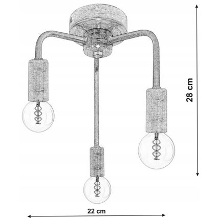 Loftlampe SAGA 3xE27/40W/230V