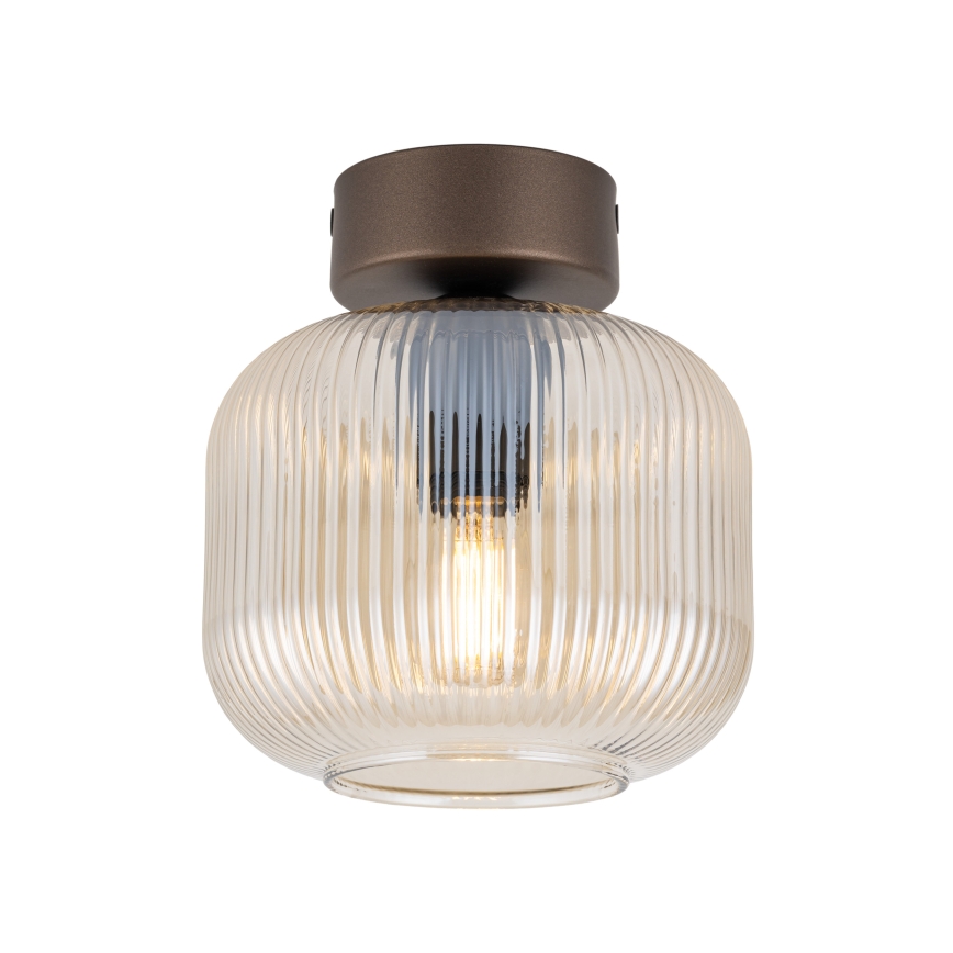Loftlampe SALVIA 1xE14/10W/230V Ø 15 cm brun/røgbrun