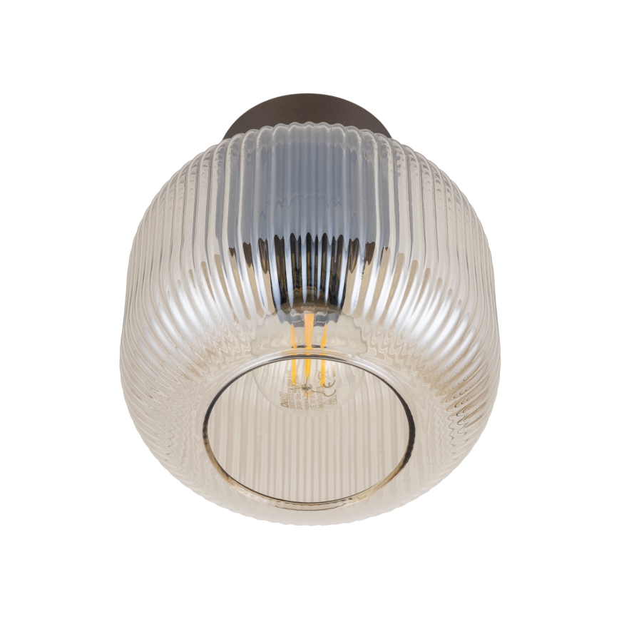 Loftlampe SALVIA 1xE14/10W/230V Ø 15 cm brun/røgbrun