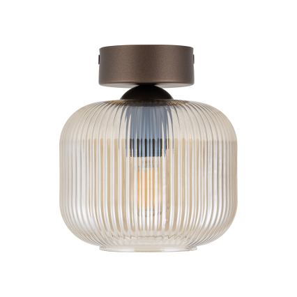 Loftlampe SALVIA 1xE14/10W/230V Ø 15 cm brun/røgbrun