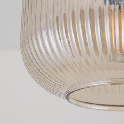 Loftlampe SALVIA 1xE14/10W/230V Ø 15 cm brun/røgbrun