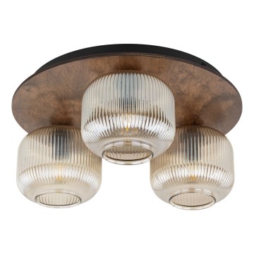 Loftlampe SALVIA 3xE14/10W/230V Ø 40 cm brun/røgbrun
