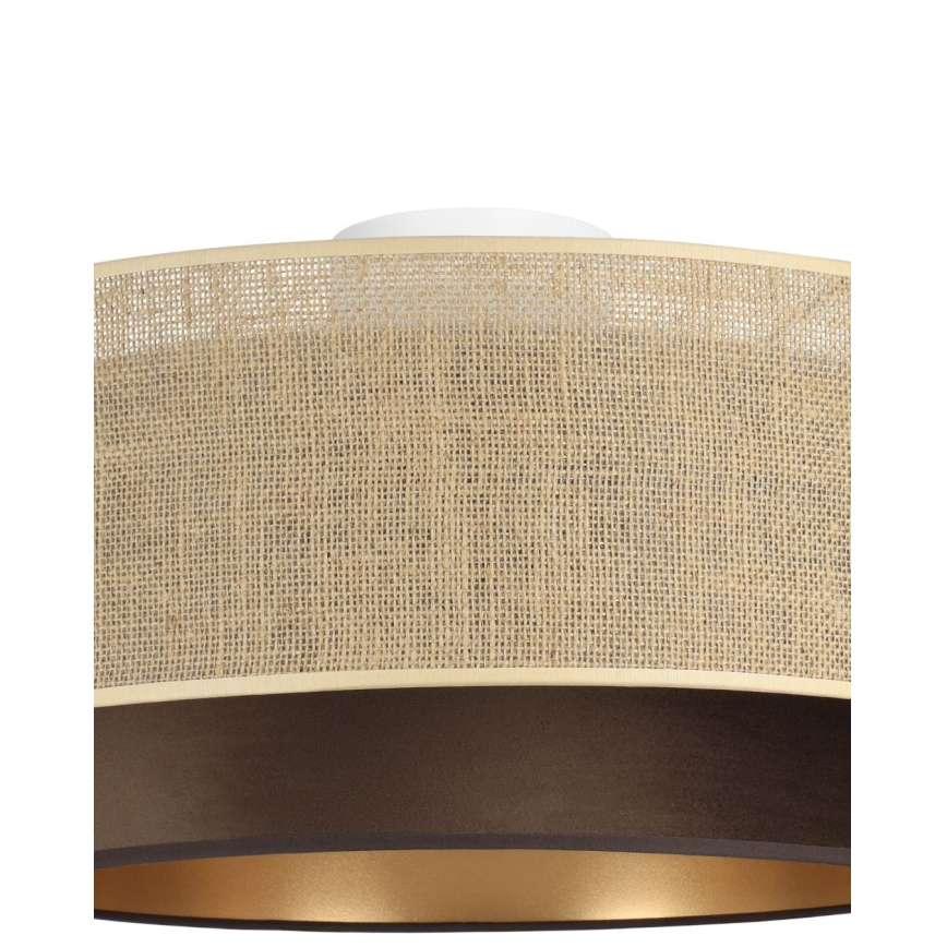 Loftlampe SARTA, 1xE27/60W/230V, Ø 45 cm, brun/jute