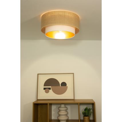 Loftlampe SARTA 1xE27/60W/230V Ø 45 cm hvid/jute