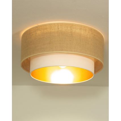 Loftlampe SARTA 1xE27/60W/230V Ø 45 cm hvid/jute