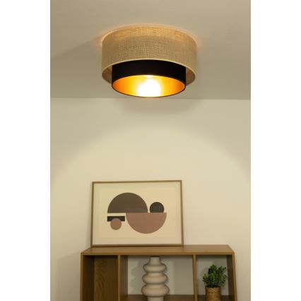 Loftlampe SARTA 1xE27/60W/230V, Ø 45 cm, sort/jute