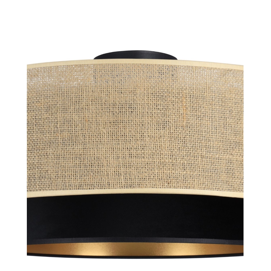 Loftlampe SARTA 1xE27/60W/230V, Ø 45 cm, sort/jute