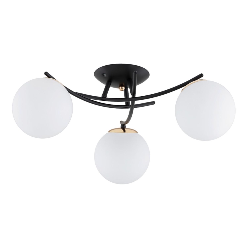 Loftlampe SAVI 3xE14/10W/230V sort/guldfarvet