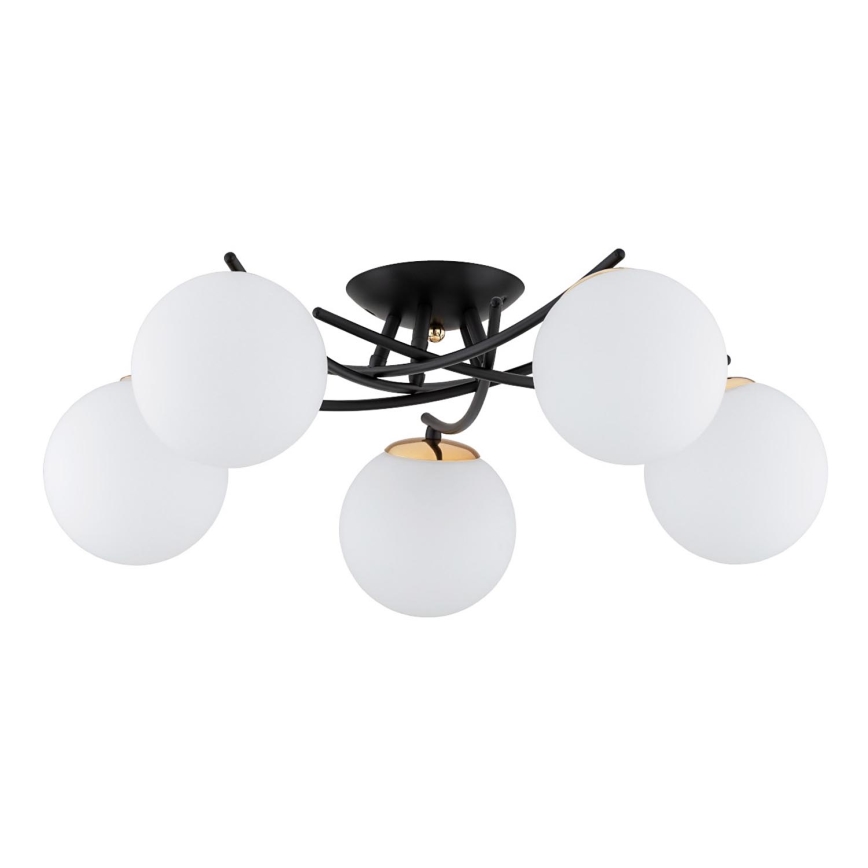 Loftlampe SAVI 5xE14/10W/230V sort/guldfarvet