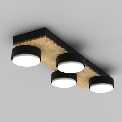 Loftlampe SEMA 4xGX53/15W/230V sort/brun/eg