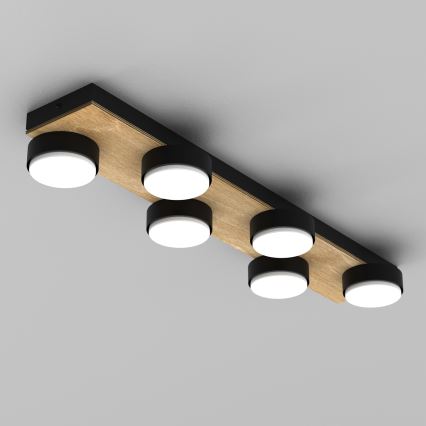 Loftlampe SEMA 6xGX53/15W/230V sort/brun/eg