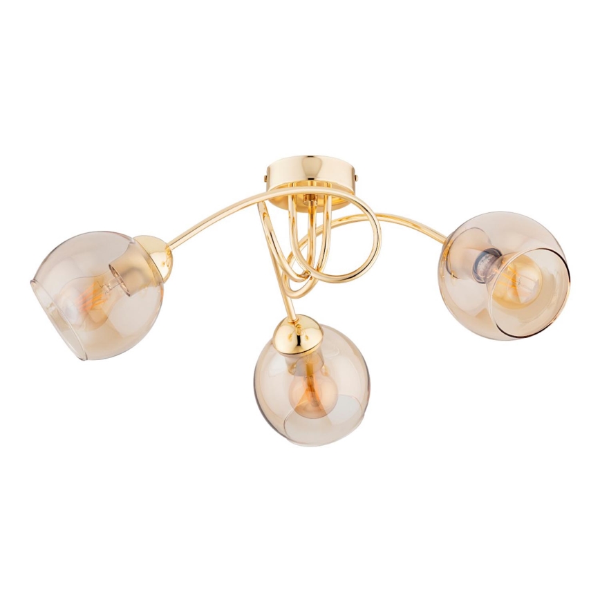 Loftlampe SEYLA 3xE27/60W/230V guldfarvet/beige