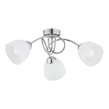 Loftlampe SEYLA 3xE27/60W/230V skinnende krom/hvid