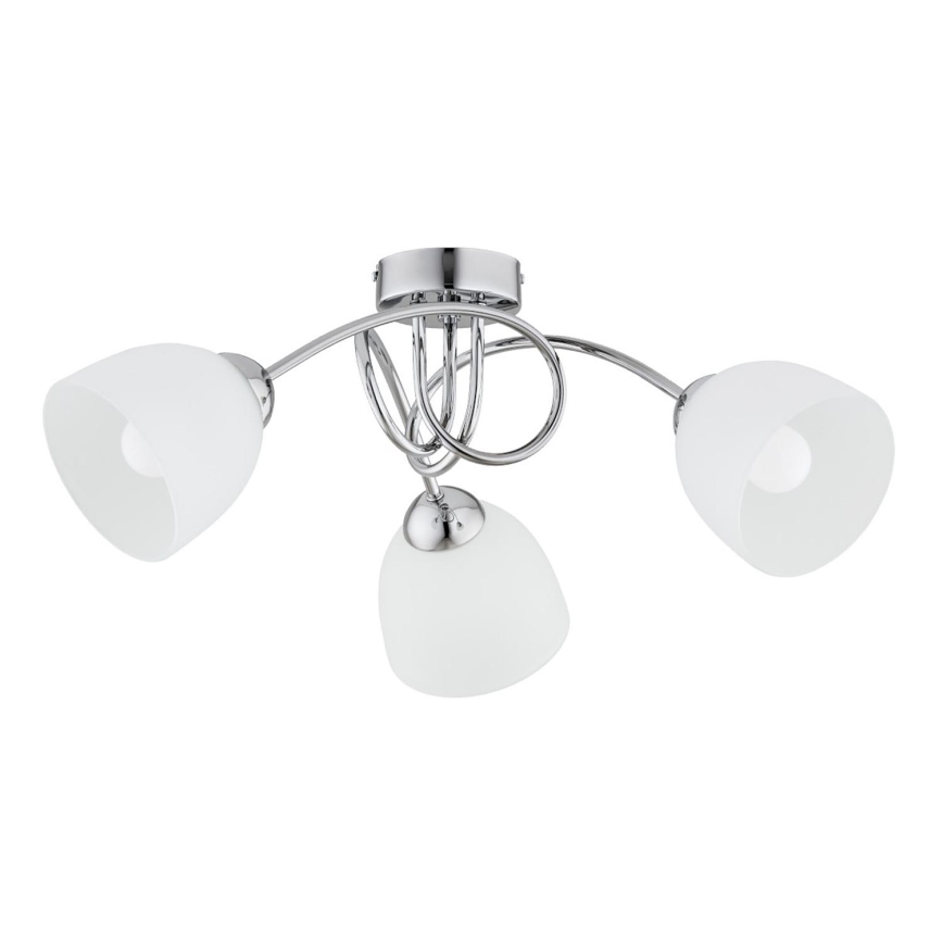 Loftlampe SEYLA 3xE27/60W/230V skinnende krom/hvid