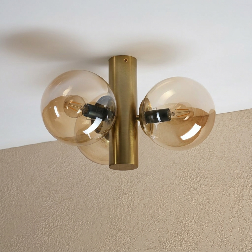 Loftlampe SFERIO 3xE14/5W/230V messing/røget beige
