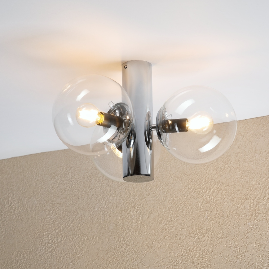 Loftlampe SFERIO 3xE14/5W/230V poleret krom/klar
