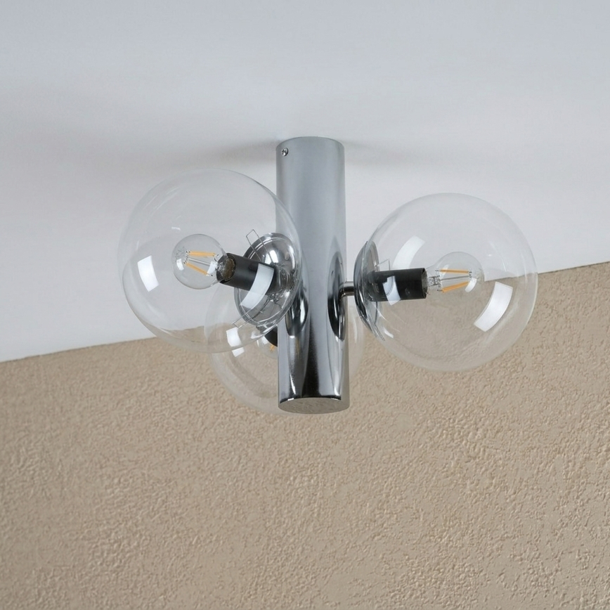 Loftlampe SFERIO 3xE14/5W/230V poleret krom/klar