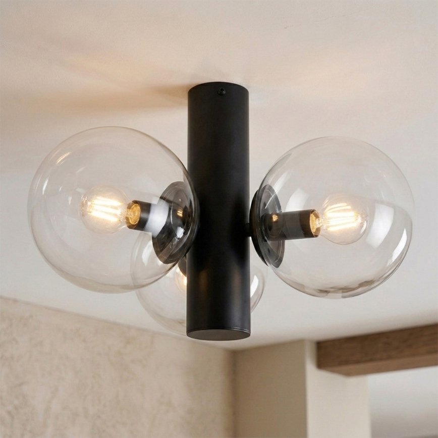 Loftlampe SFERIO 3xE14/5W/230V sort/klar