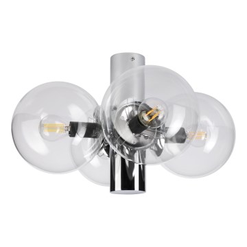 Loftlampe SFERIO 4xE14/5W/230V blank krom/klart glas