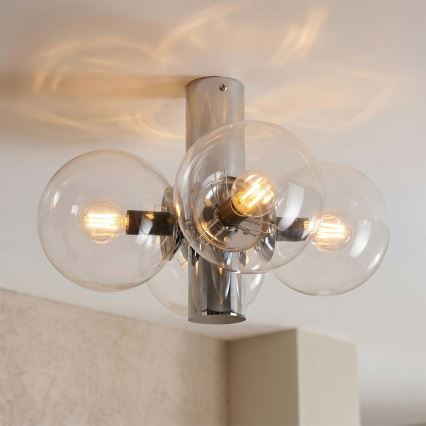 Loftlampe SFERIO 4xE14/5W/230V blank krom/klart glas