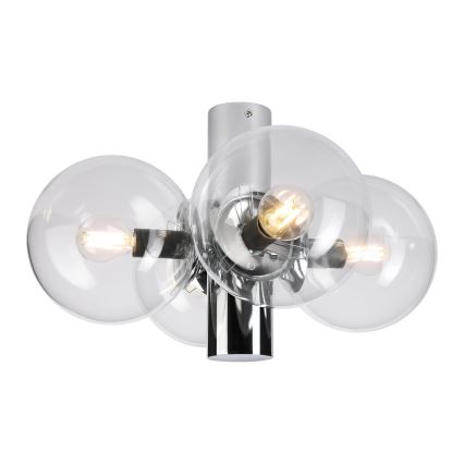 Loftlampe SFERIO 4xE14/5W/230V blank krom/klart glas