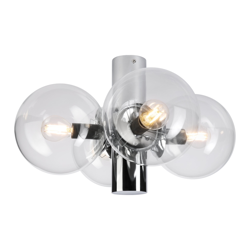 Loftlampe SFERIO 4xE14/5W/230V blank krom/klart glas