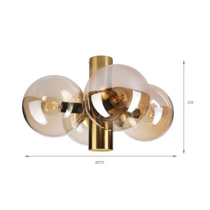 Loftlampe SFERIO 4xE14/5W/230V messing/røget beige